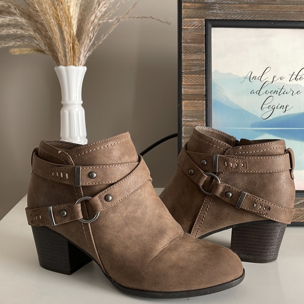 Indigo ankle booties